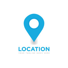 Location pin logo, icon, symbol, vector design template