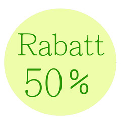 50% discount illustration deutsch