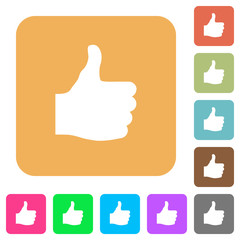 Thumbs up rounded square flat icons