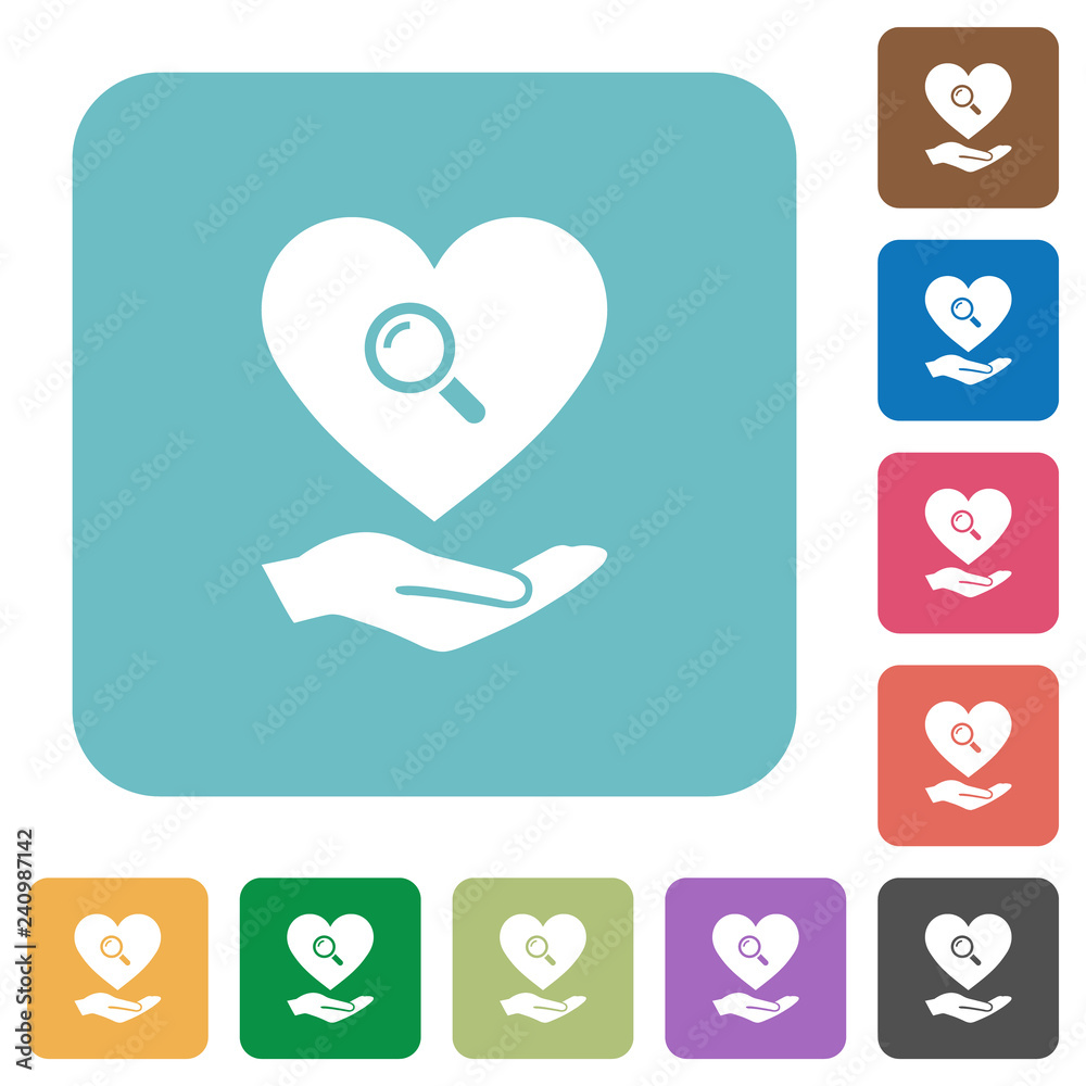 Sticker Dating service rounded square flat icons