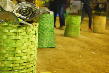 dustbin of bamboo