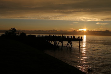 Fototapeta premium Ocean evening sunset