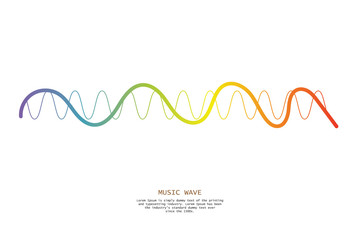 Pulse music player. Audio colorful wave logo
