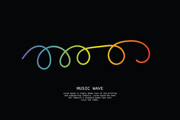 Pulse music player. Audio colorful wave logo
