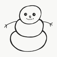 Fototapeta premium Vector of a handmade snowman