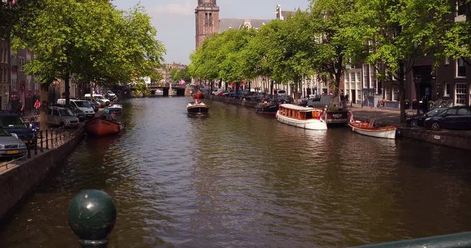 The Prinsengracht with the Westertoren / Westerkerk, Amsterdam, The Netherlands