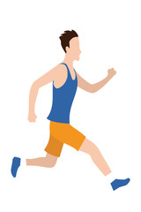 Fototapeta na wymiar Vector running man in flat design style. Sport. Run. Active fitness