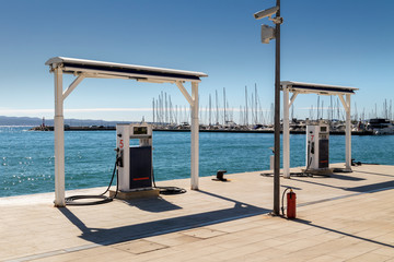 Gas-petrol station near sea for ship, boats and yachts in Split, Croatia