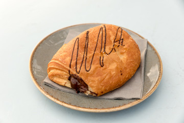 Croissant stuffed with chocolate