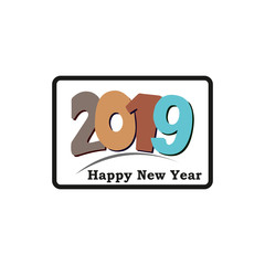 Happy New 2019 Year. Vector illustration