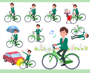 flat type school boy Green Blazer_city cycle