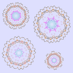 Seamless circular mandala pattern, graphics. Vector illustration, can be used for fabrics, wallpaper and wrapping paper. Luxurious pattern.