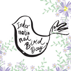 Greeting card of the Bird Day. abstract background