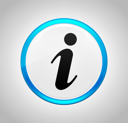 Info icon round blue push button