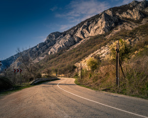 Empty road between the mountains