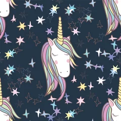 Printed kitchen splashbacks Unicorn Unicorn Rainbow seamless pattern - girls scrapbook paper. Perfect for wrapping presents, scrapbook pages, cards, party decorations, book/journal cover, product design, apparel, planners, invitations