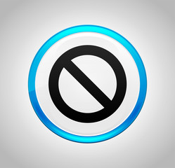 Prohibition icon round blue push button