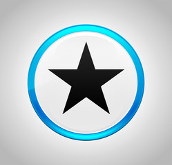 Star icon round blue push button