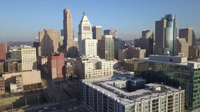 Aerial Stock Video of Cincinnati Ohio 4K