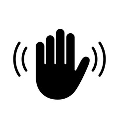 Wave hand vector icon
