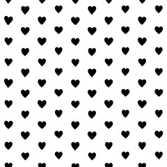 Small Black and White Polka Dots Hearts Vector Seamless Pattern