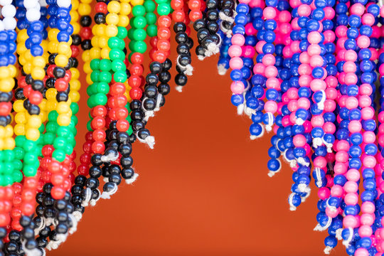 Colourful tribal beads in South Africa