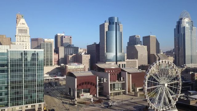 Aerial Stock Video of Cincinnati Ohio 4K