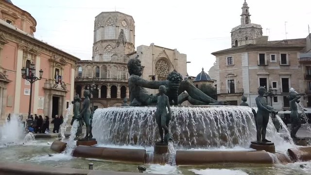 Turia Fountain in Valencia, Spain