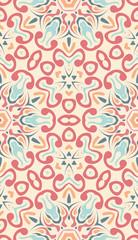 Abstract ethnic pattern in pastel shades. Detail for design card, invitation, cover, wallpaper, tile, packaging, background. line style background. Tribal ethnic ornament in arabic style.