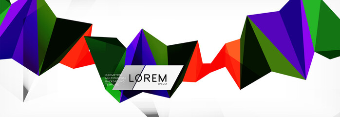 Mosaic triangular low poly style abstract geometric background. Polygonal vector. Abstract white bright technology design.