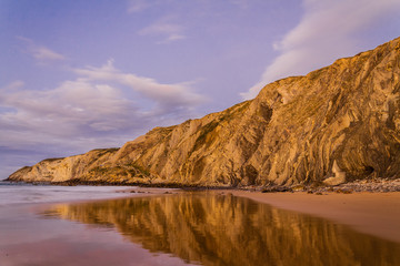 sunsets on the beach of barrika Basque country, Spain