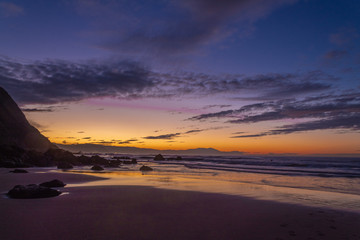 sunsets on the beach of barrika Basque country, Spain