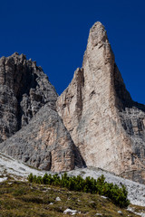 Hiking around the Tre Cime di Lavaredo in the Dolomites of Northern Italy, Europe