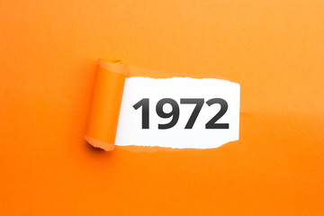 surprising Number / Year 1972 orange background - obrazy, fototapety, plakaty