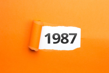 surprising Number / Year 1987 orange background