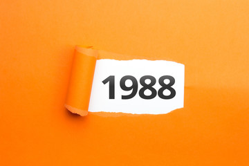 surprising Number / Year 1988 orange background - obrazy, fototapety, plakaty