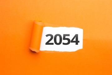 surprising Number / Year 2054 orange background