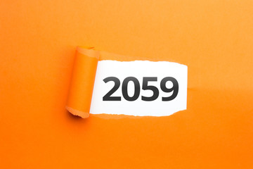 surprising Number / Year 2059 orange background