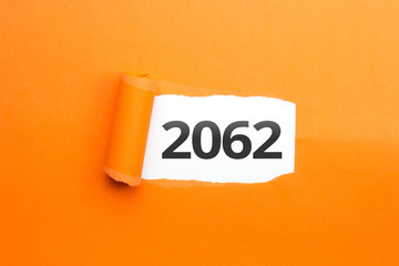 surprising Number / Year 2062 orange background