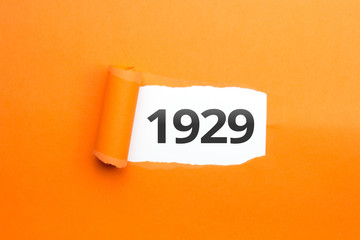 surprising Number / Year 1929 orange background