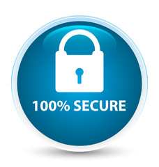 100% secure special prime blue round button