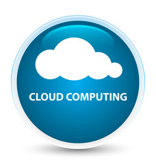 Cloud computing special prime blue round button