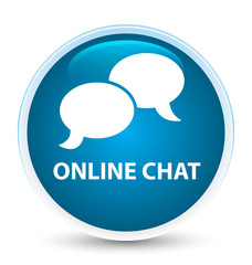 Online chat special prime blue round button