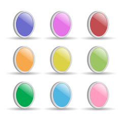 set of buttons for web design on white background, vector