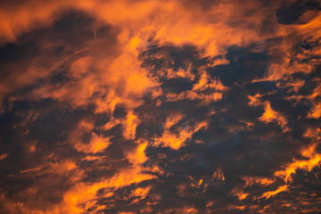 red clouds at sunset
