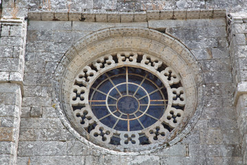 Fototapeta na wymiar Rose Window; Santa Maria Church; Baiona