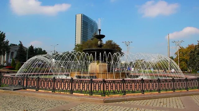 Fountains at Lenin Square Donetsk Ukraine