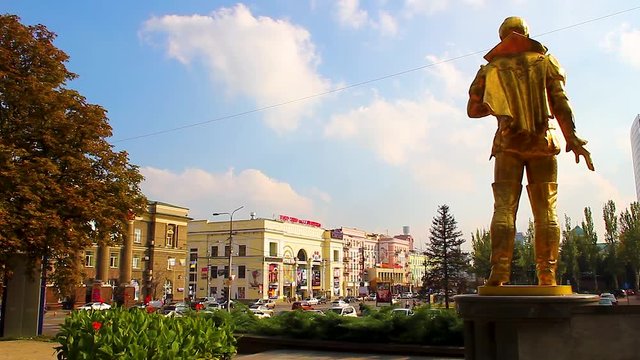 Golden Elvis Statue Donetsk Ukraine
