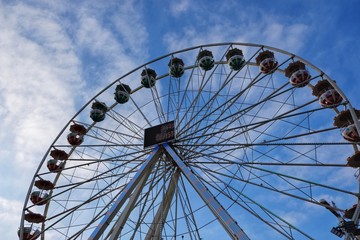 ferris wheel on blue sky