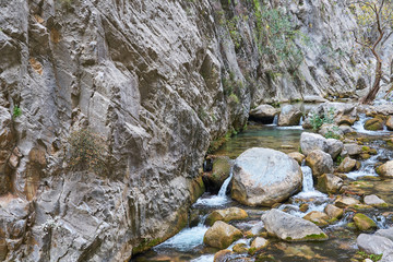 River in Sapadere Canyon, Taurus Mountains, Antalya, Turkey.